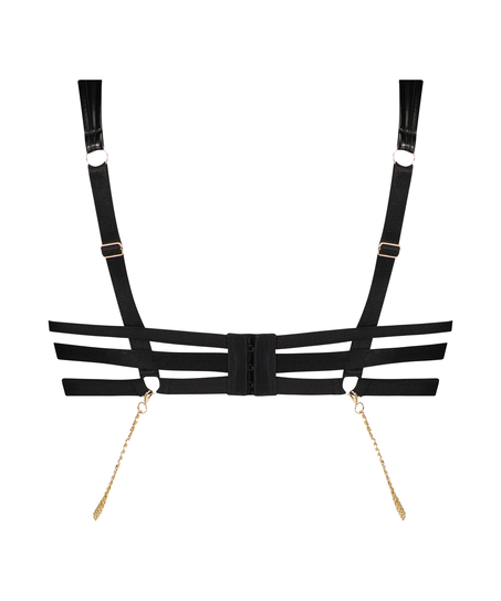 Nieusztywniany biustonosz z fiszbinami Domantrix, Czarny