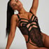 Body z otwartym krokiem Ginger Private, Czarny