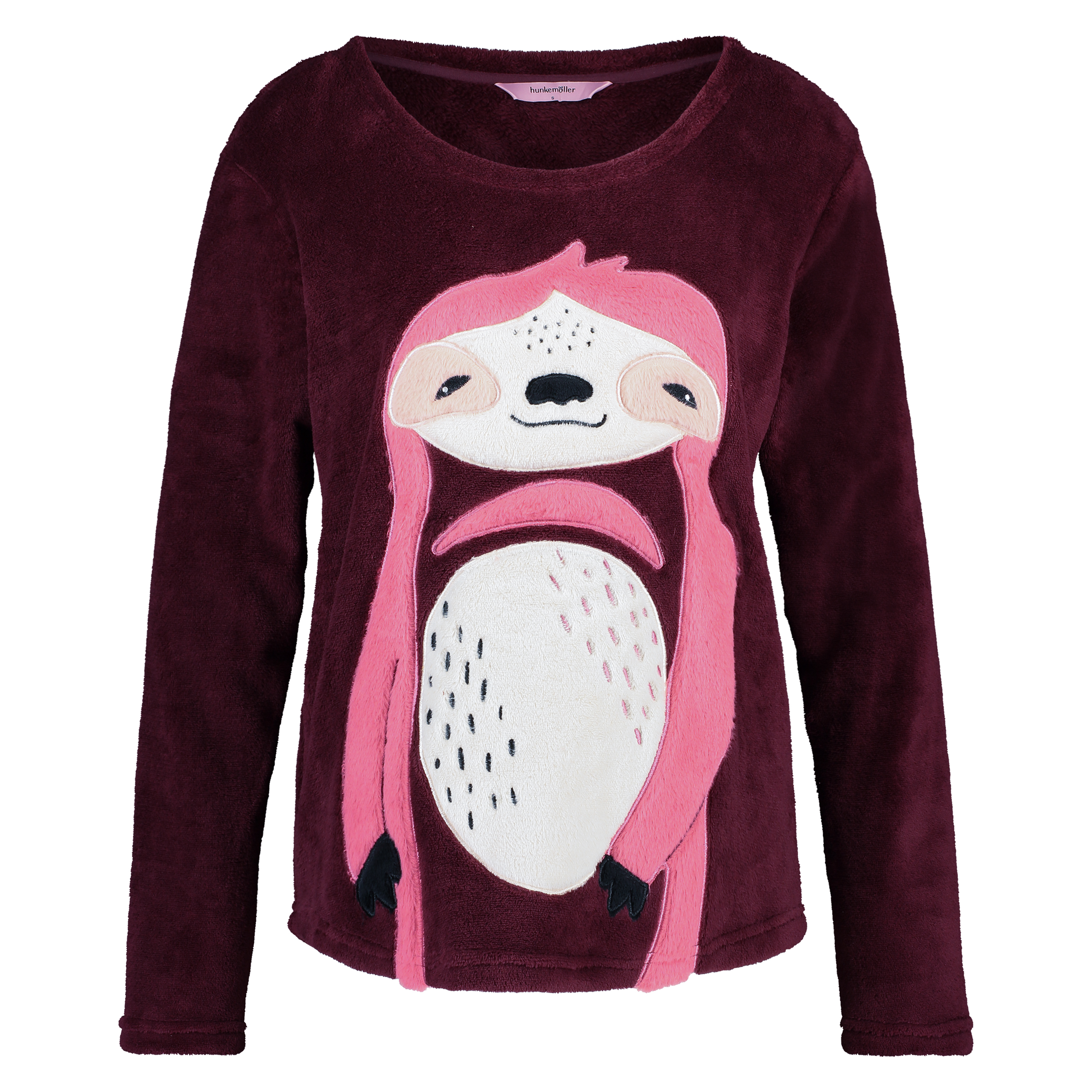 Long Fleece Sweater, Czerwony, main