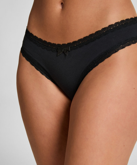 3 pary brazylian&oacute;w bawełnianych Georgia, Czarny