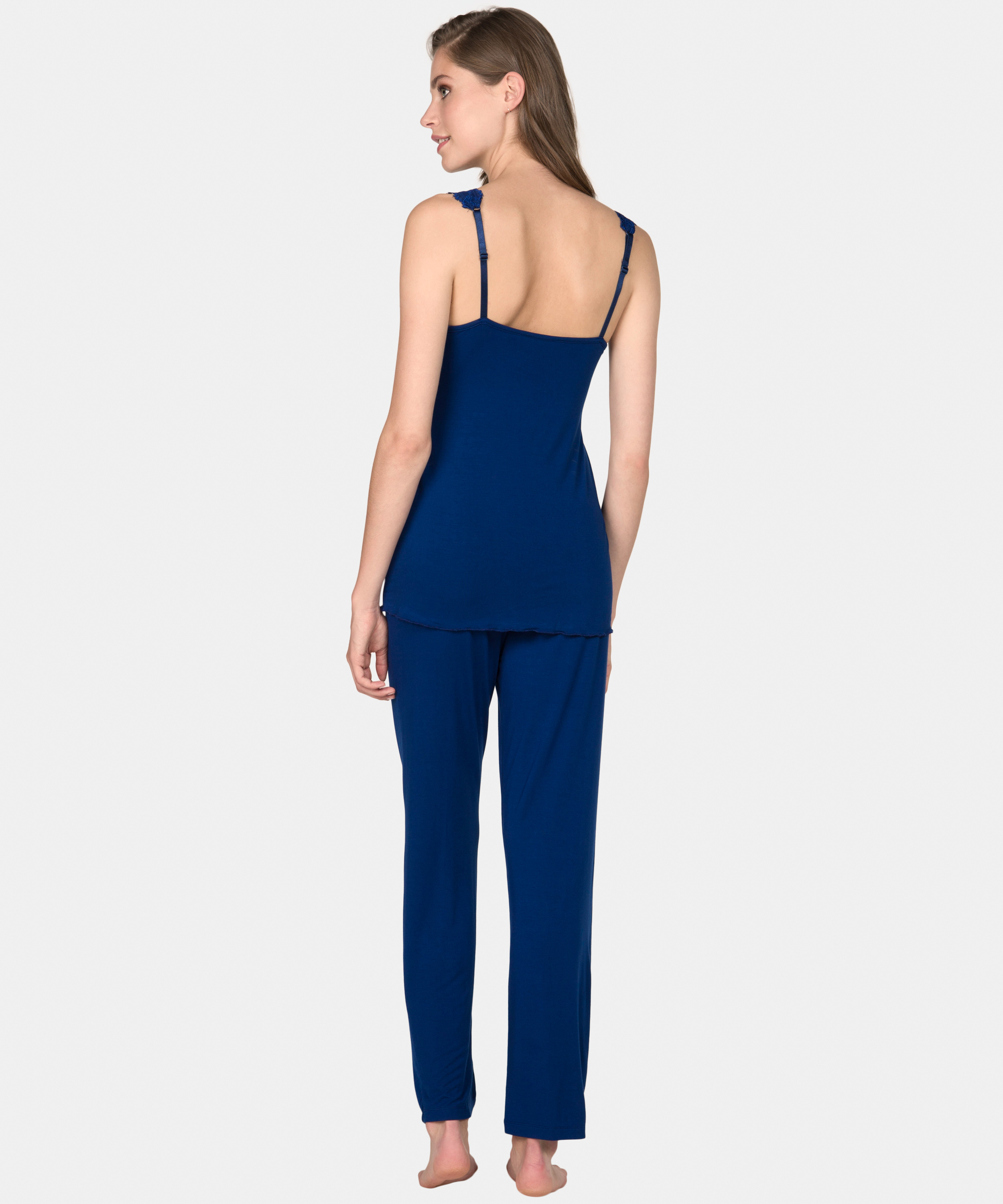 Pyjamaset Modal lace, Niebieski, main