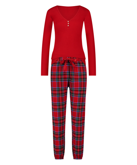 Piżama we wz&oacute;r Flannel, Czerwony