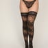 Pończochy Samonośne 15 Den Koronka, Czarny