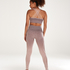 HKMX High waisted sports leggings round-knit ombre, Różowy