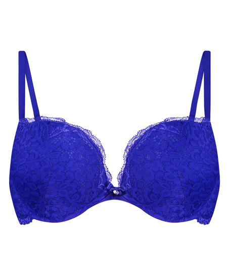 Wyściełany biustonosz push-up z fiszbinami Marine, Niebieski
