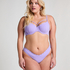 Majtki Bikini Wysoko Krojona Scallop, Fioletowy