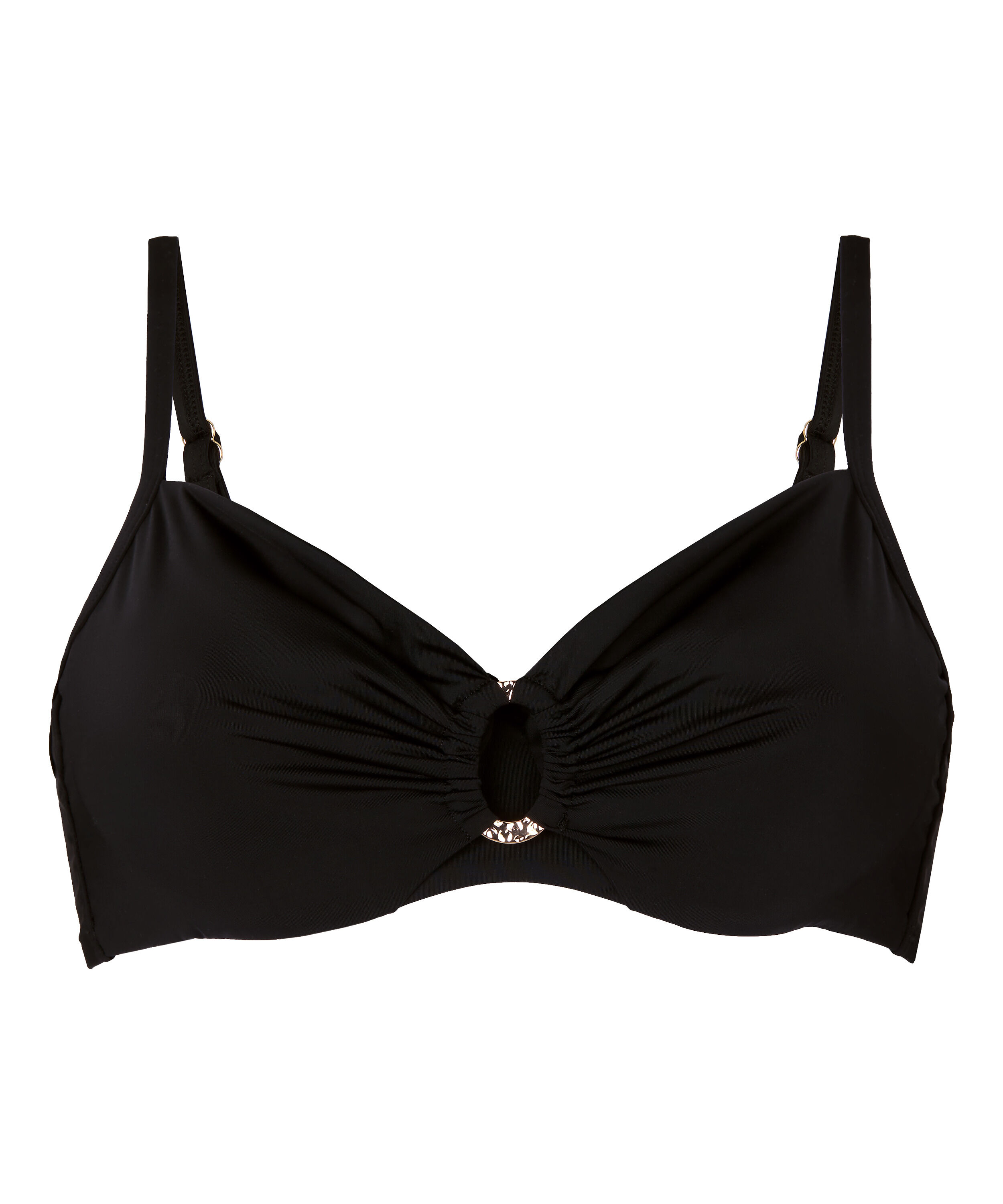 Nieusztywniona g&oacute;ra od bikini z fiszbinami Luxe, Czarny