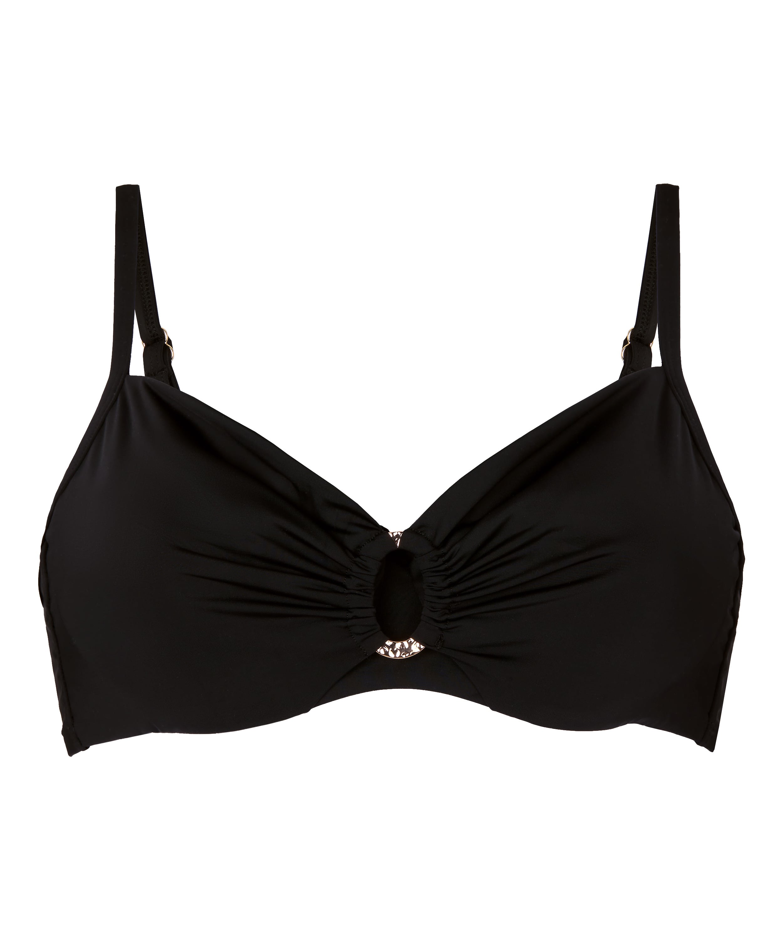 Nieusztywniona g&oacute;ra od bikini z fiszbinami Luxe, Czarny, main