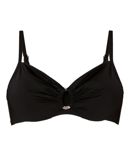 Nieusztywniona g&oacute;ra od bikini z fiszbinami Luxe, Czarny