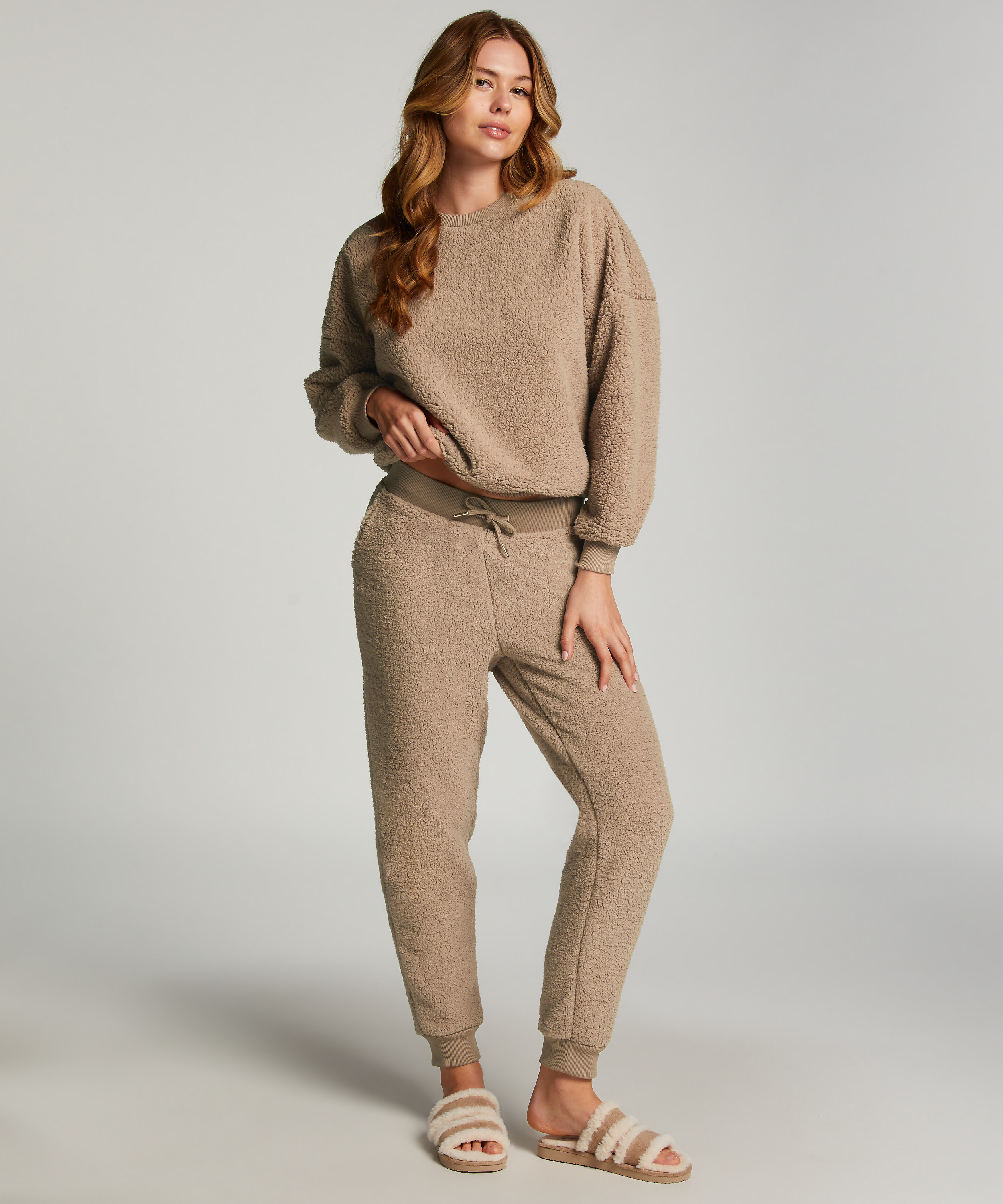 Bluza z polaru Teddy, Brązowy, main