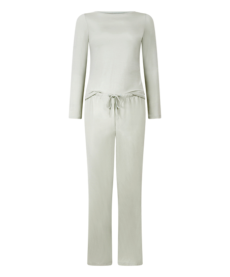 Koronkowa piżama z długim rękawem, Szary