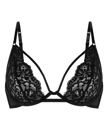 Nieusztywniany biustonosz z fiszbinami Cinnamon, Czarny