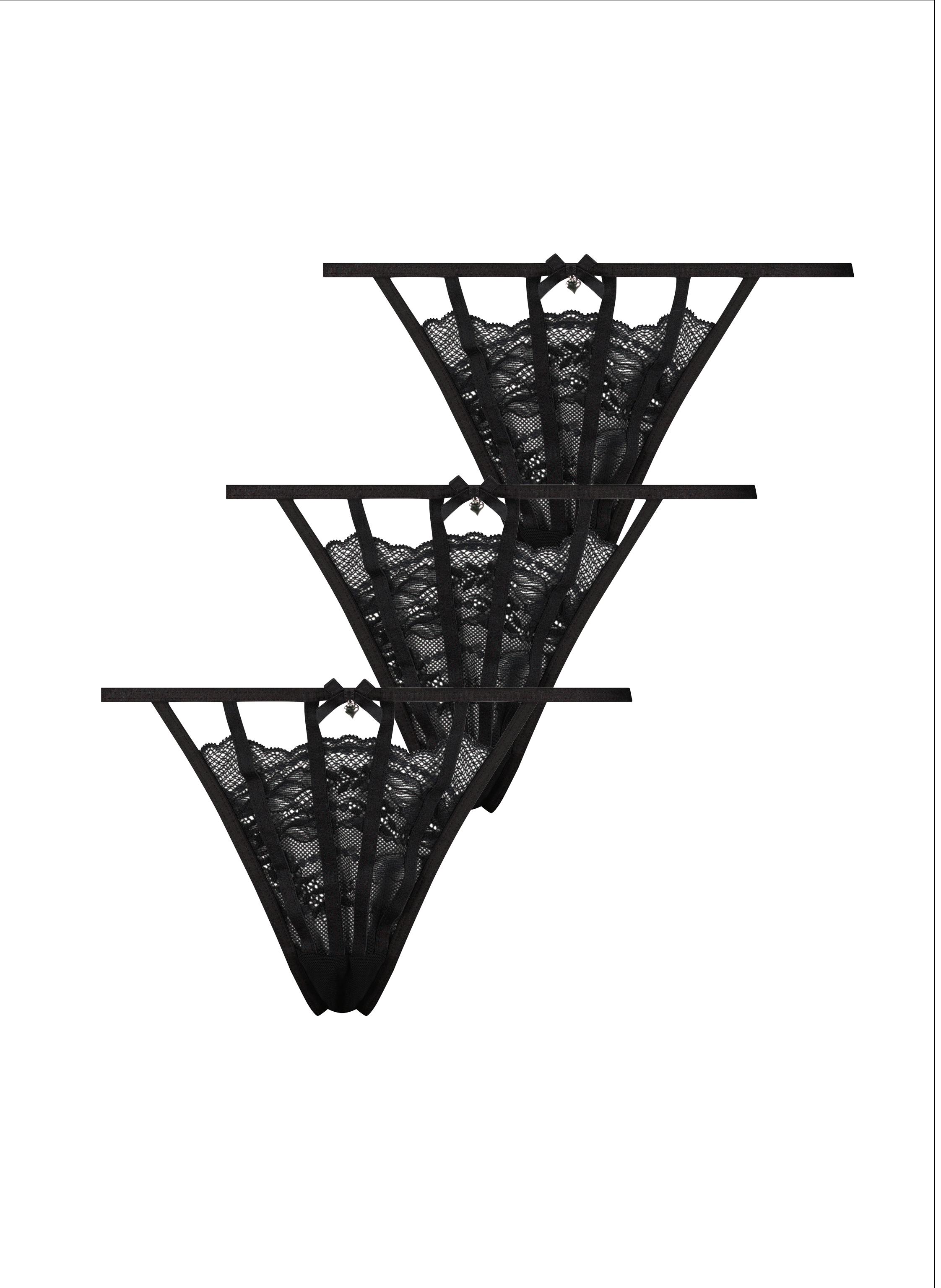 3-pak Stringi Maxime, Czarny, main