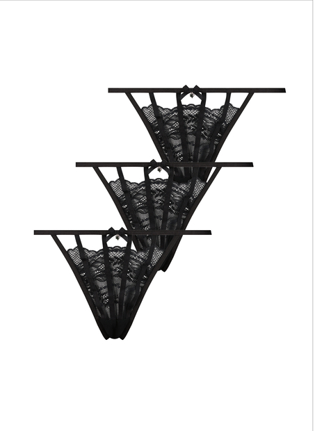 3-pak Stringi Maxime, Czarny