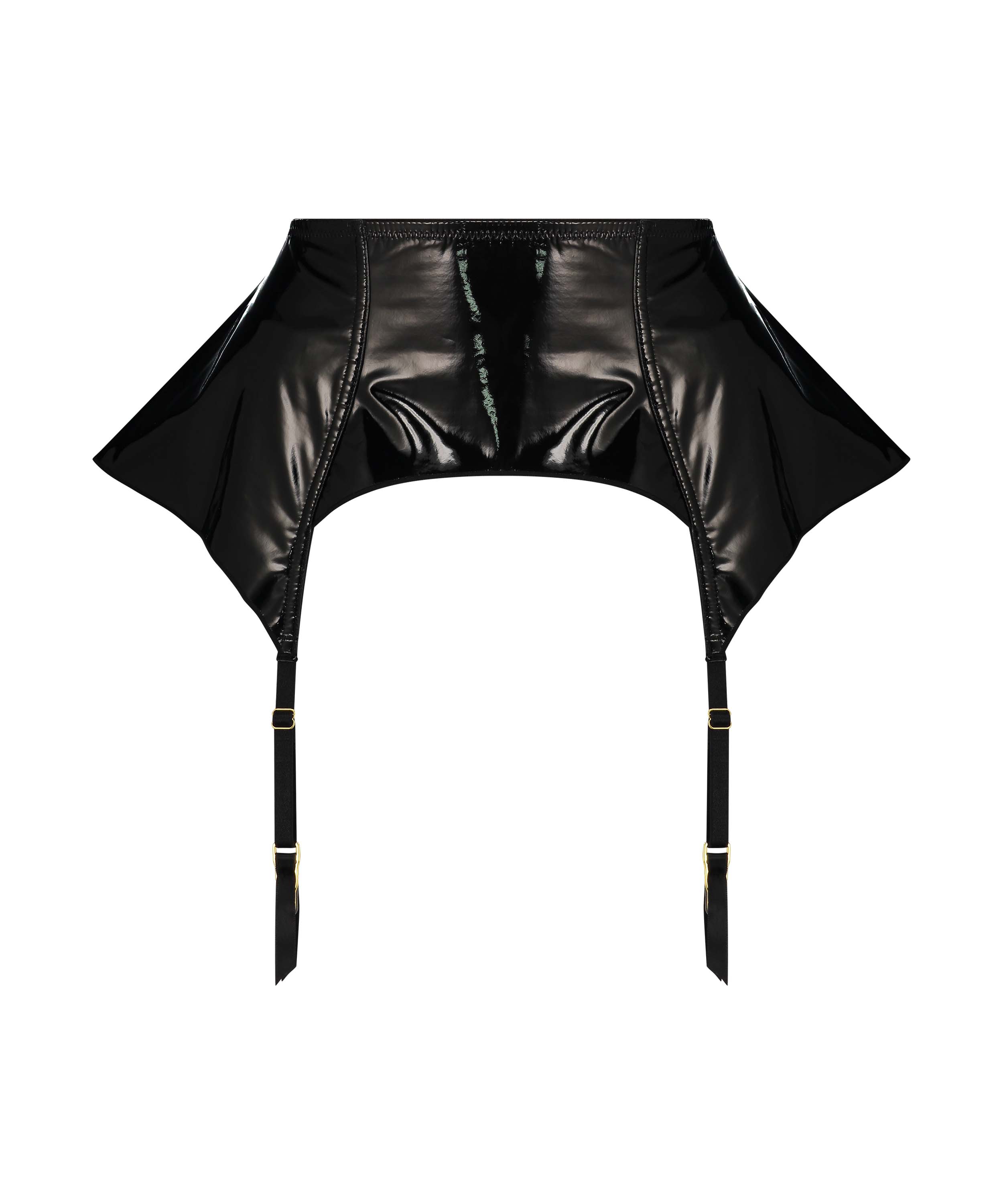 Podwiązki Wet Look Private, Czarny, main