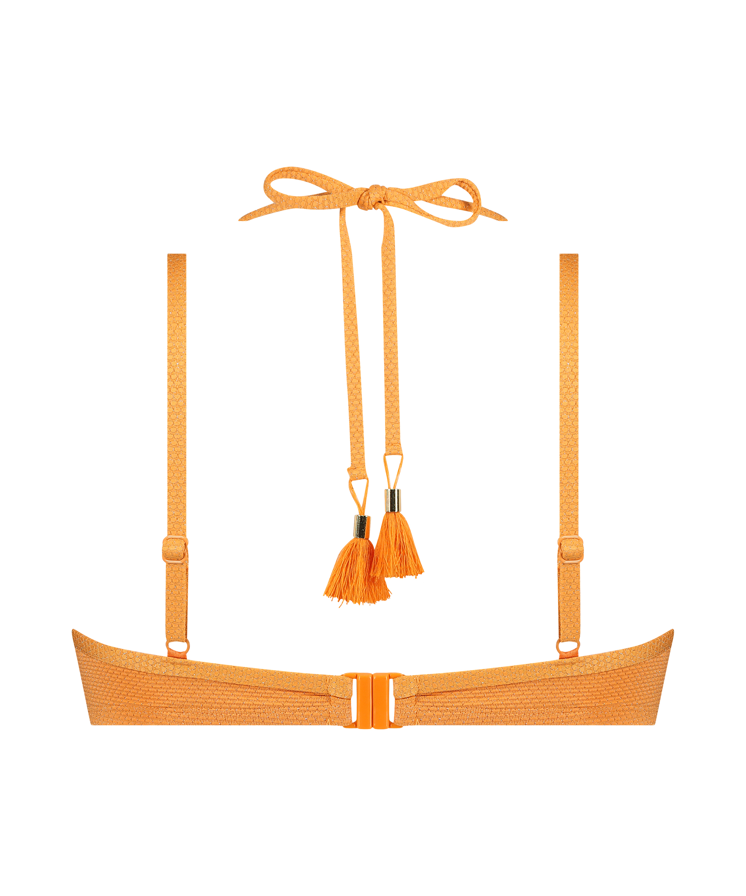 G&oacute;ra od bikini z lureksu w kształcie muszelki, Pomarańczowy, main