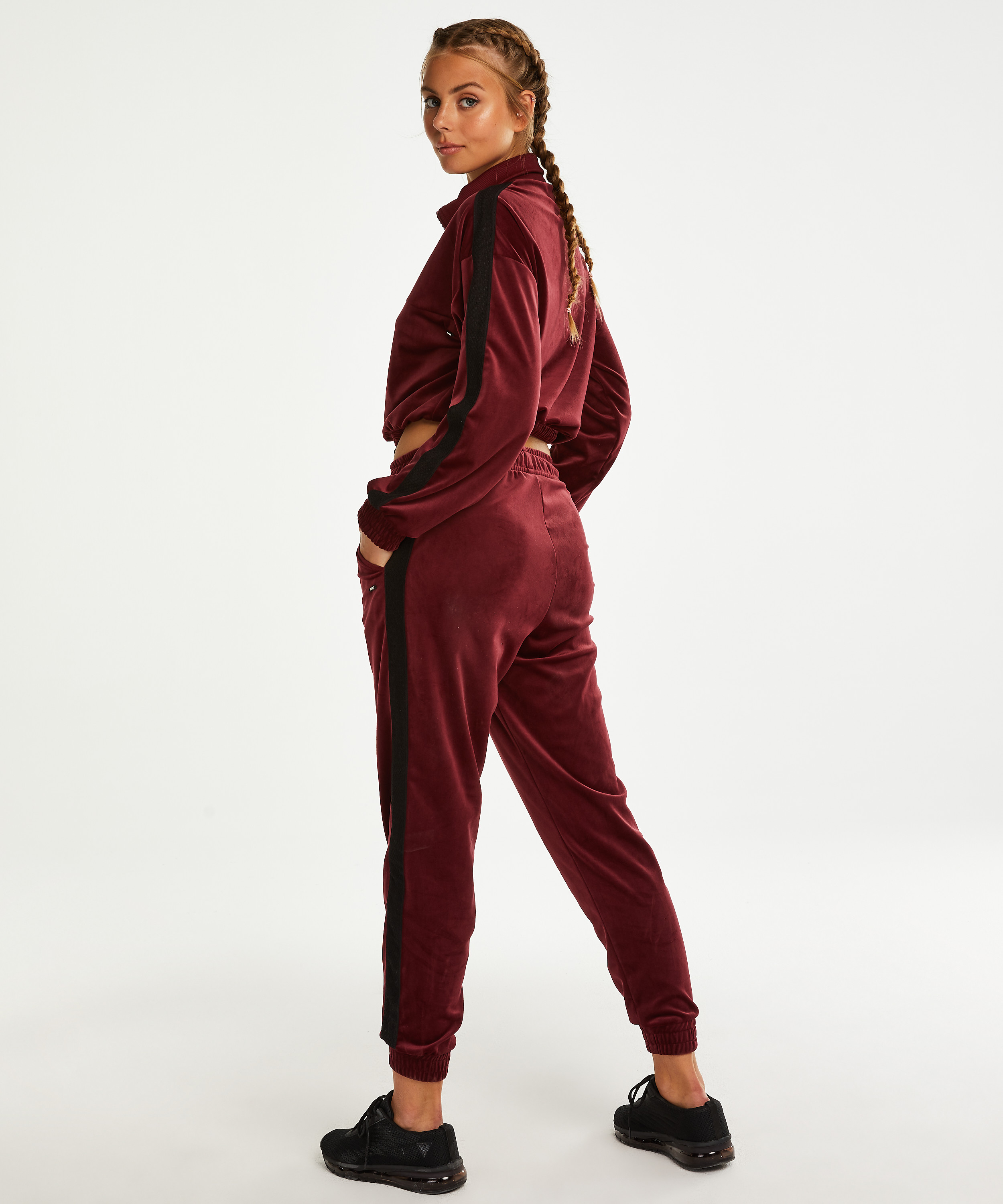 Welurowa spodnie sportowe HKMX, Czerwony, main