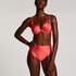 Usztywniany top bikini z fiszbinami Luxe miseczka E+, Czerwony