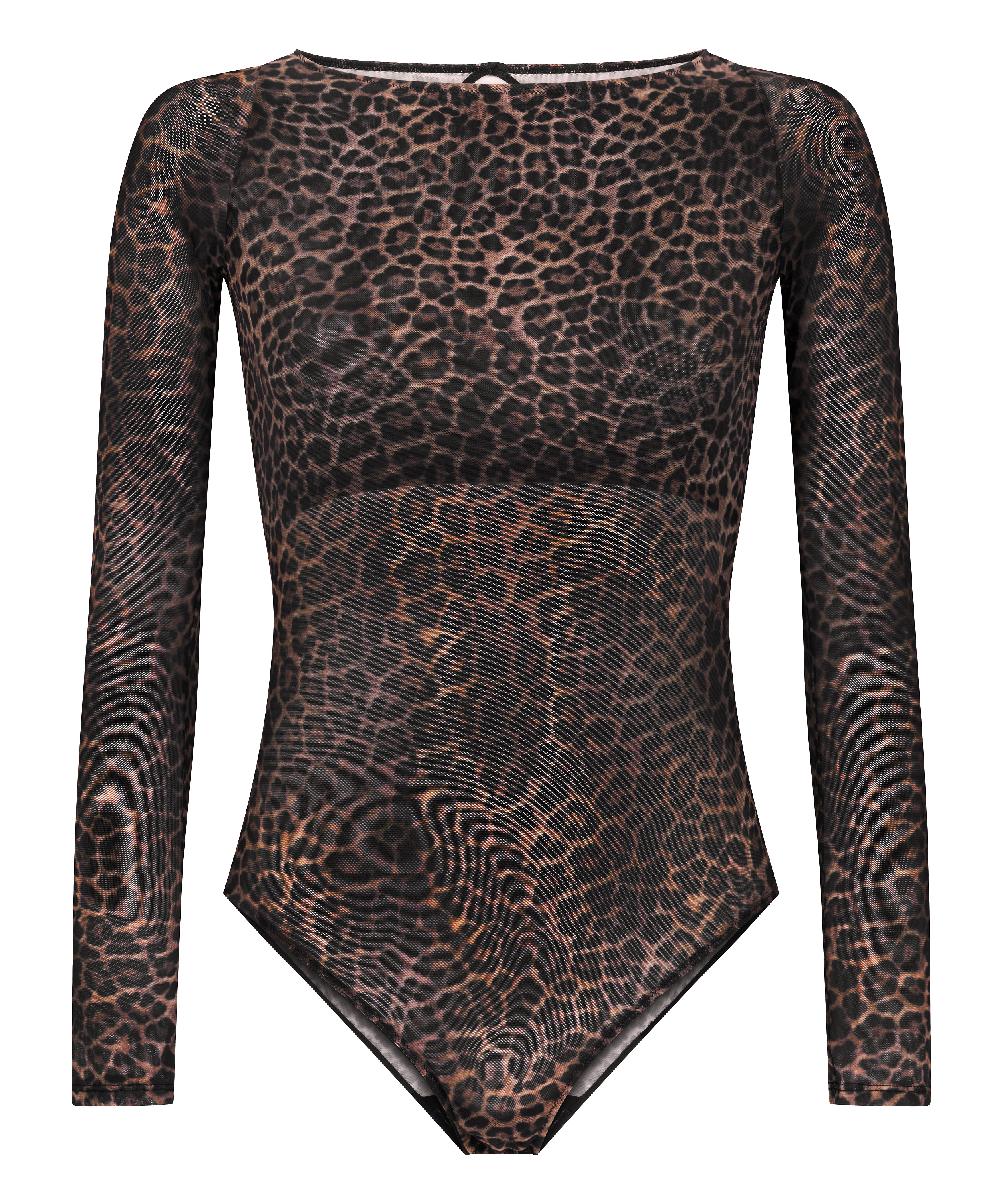 Body Tara Leopard z długim rękawem, Czarny, main