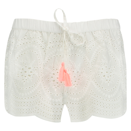 Broderie Anglaise Pyjama Shorts, Biały