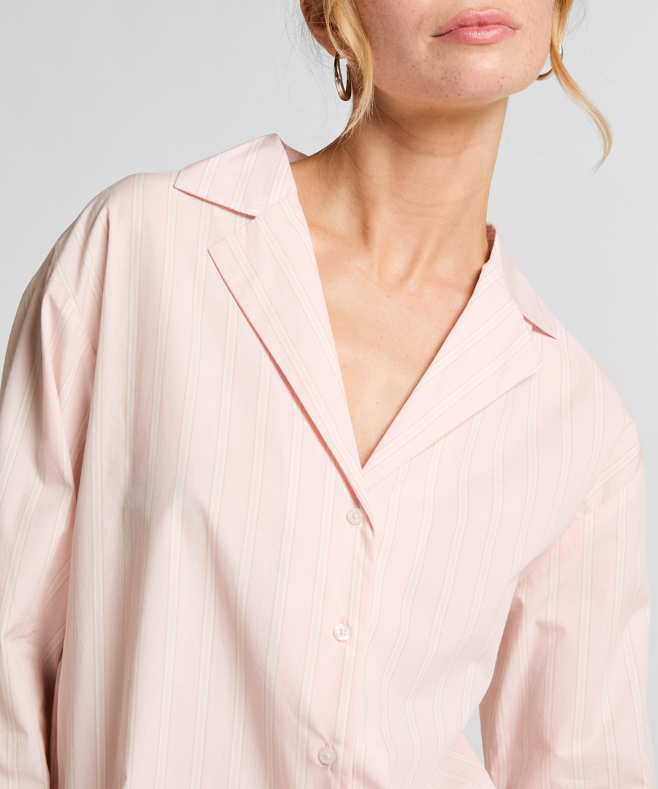 Top piżamowy Bawełna Poplin, R&oacute;żowy, main