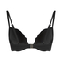 G&oacute;ra od bikini push-up z fiszbinami, z falowanym brzegiem, miseczki A &ndash; E, Czarny