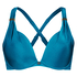 Usztywniona g&oacute;ra od bikini z fiszbinami Sunset Dreams - miseczki E+, Niebieski