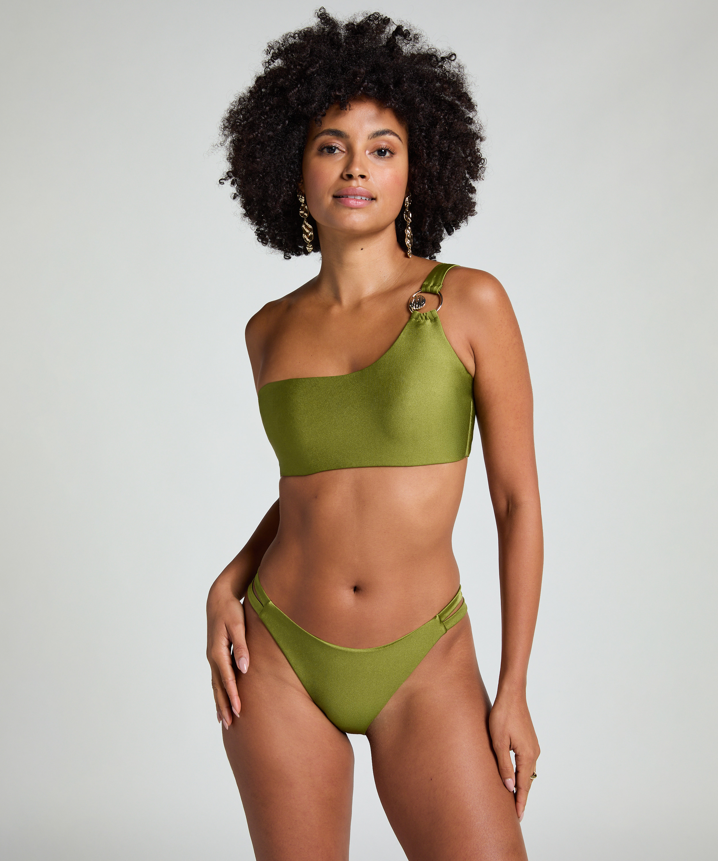 Figi bikini z wysokim wycięciem Holbox, Zielony, main