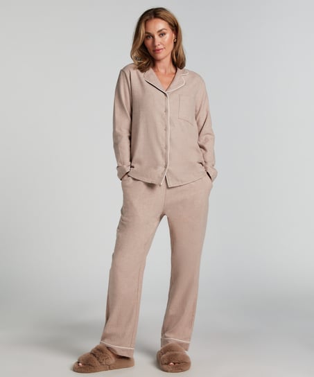 Top piżamowy Flanel Essentials, Beżowy