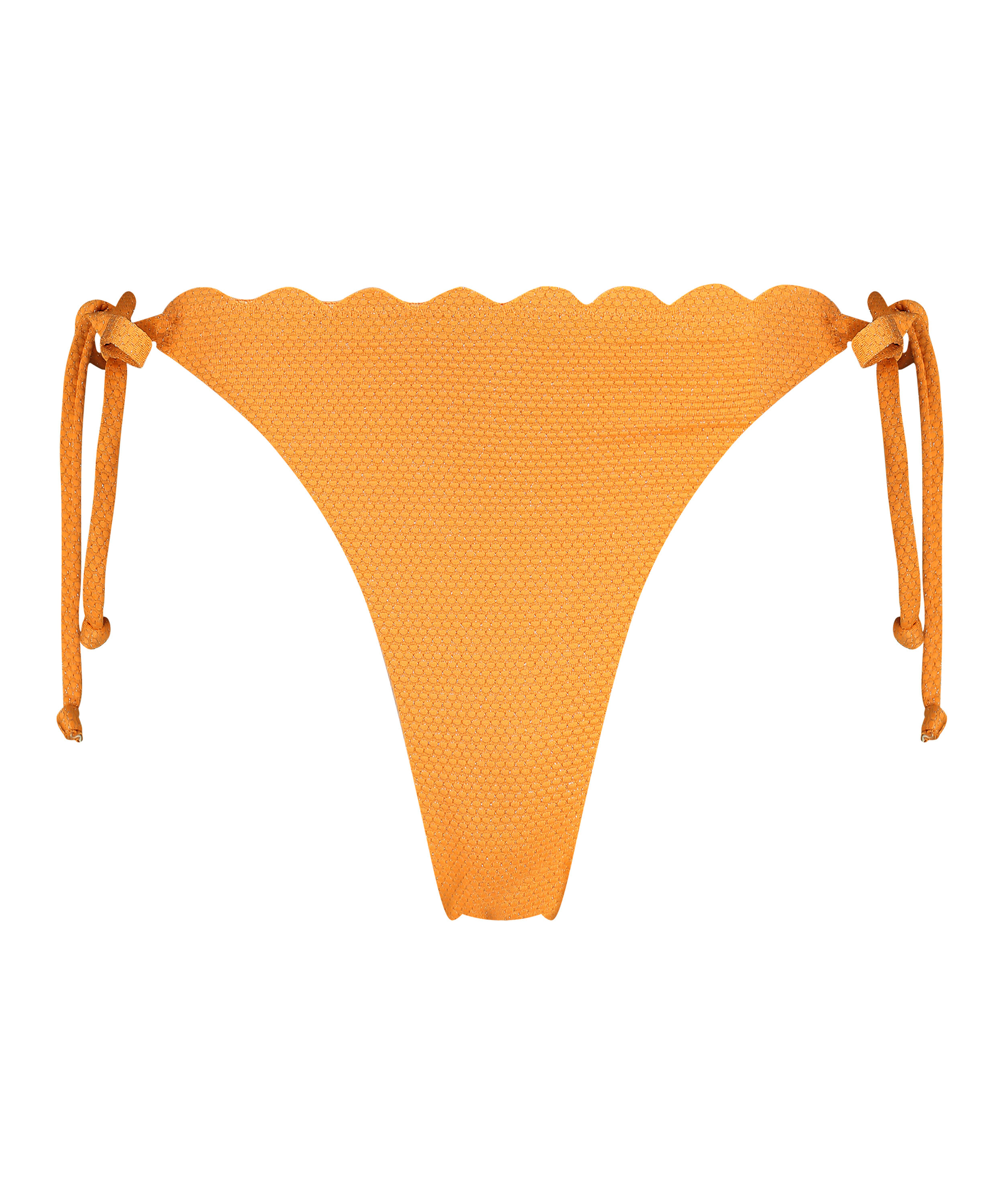 Majtki Bikini Cheeky Tanga Scallop Lurex, Pomarańczowy