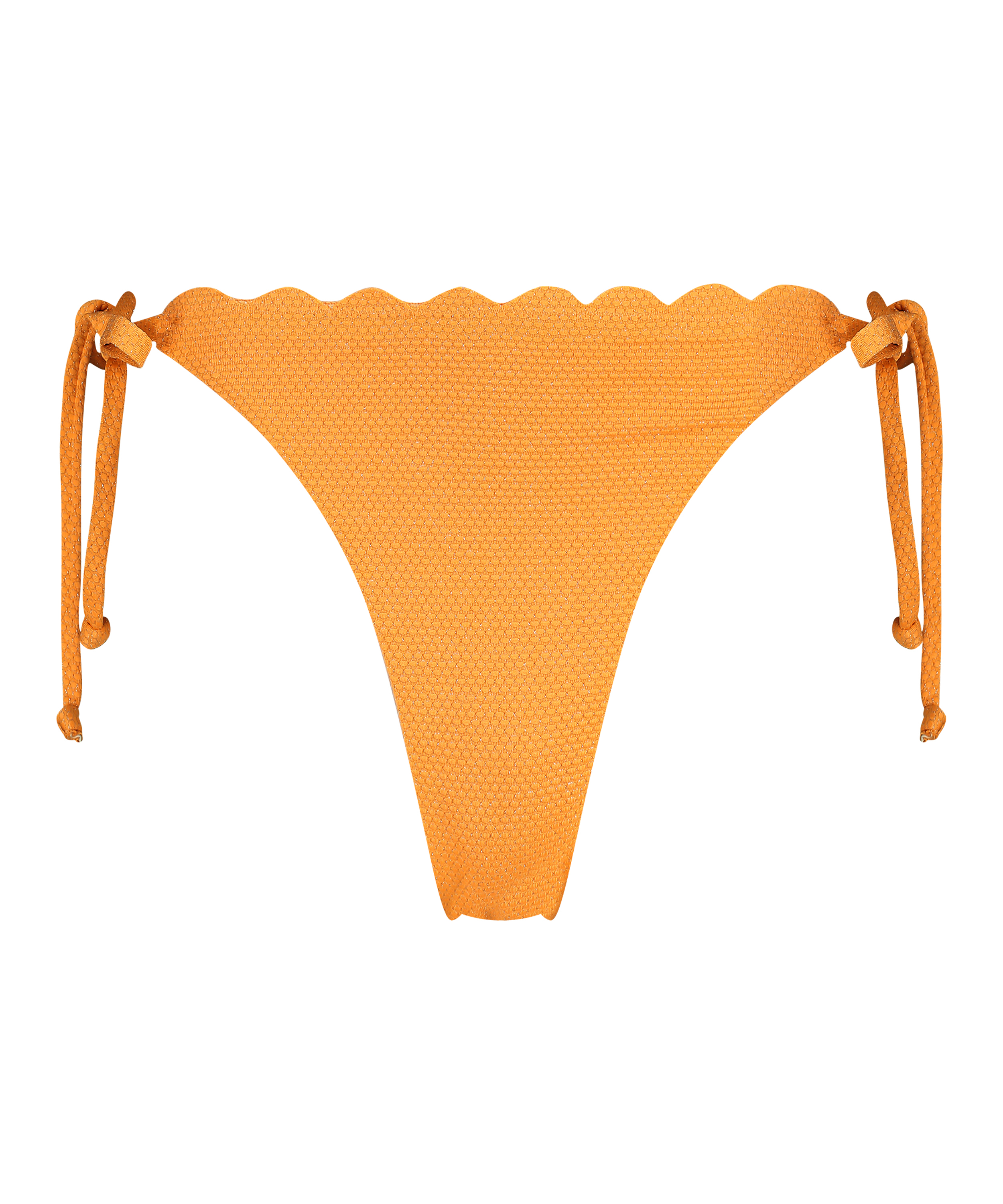 Majtki Bikini Cheeky Tanga Scallop Lurex, Pomarańczowy, main