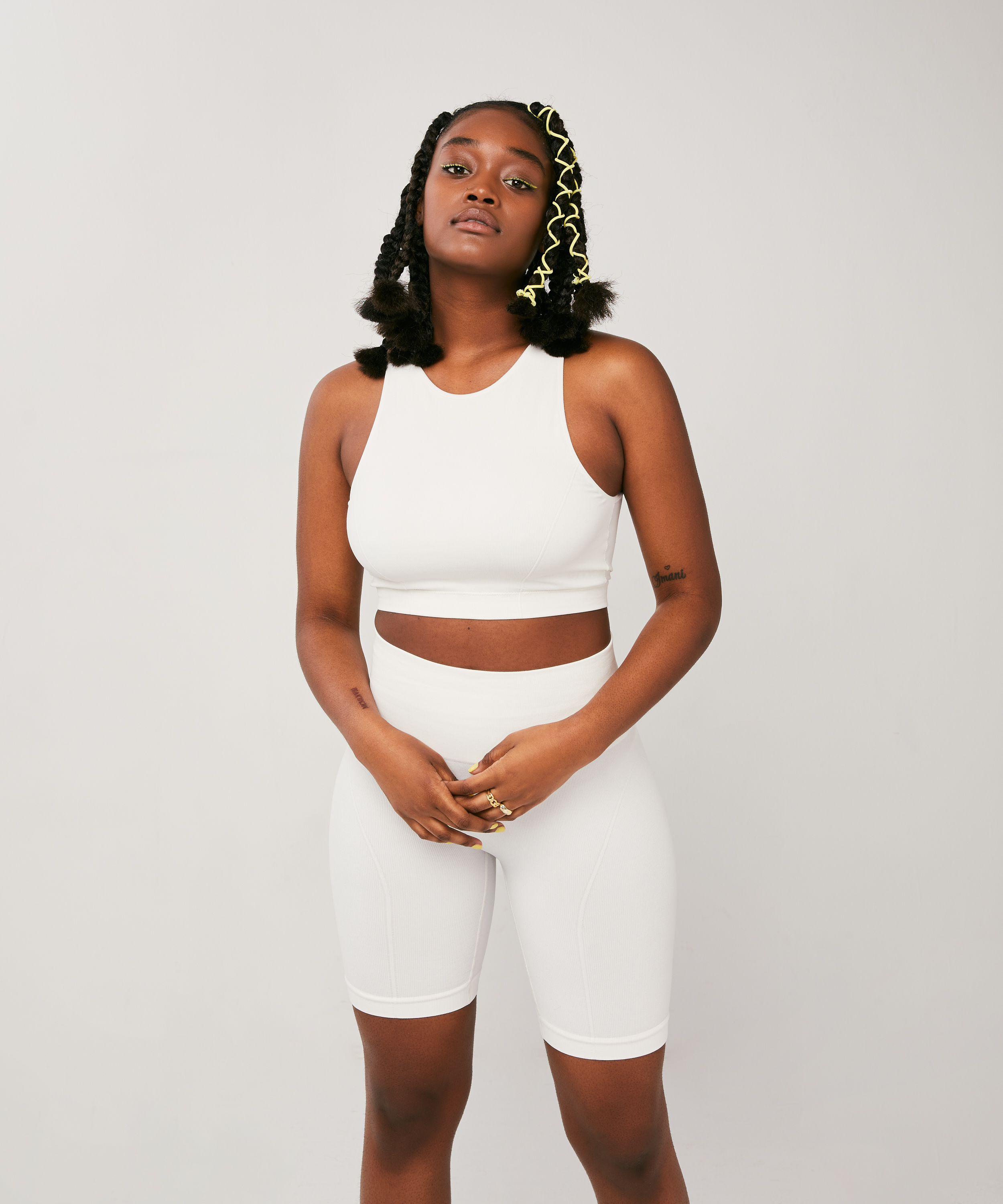 Szorty rowerowe Bae, Biały, main