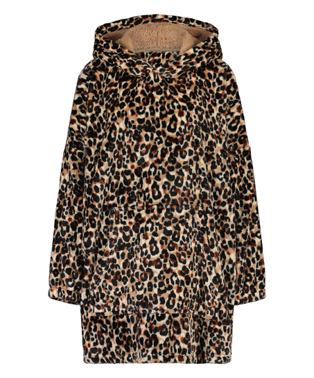 Flanelowa bluza z kapturem, Brązowy