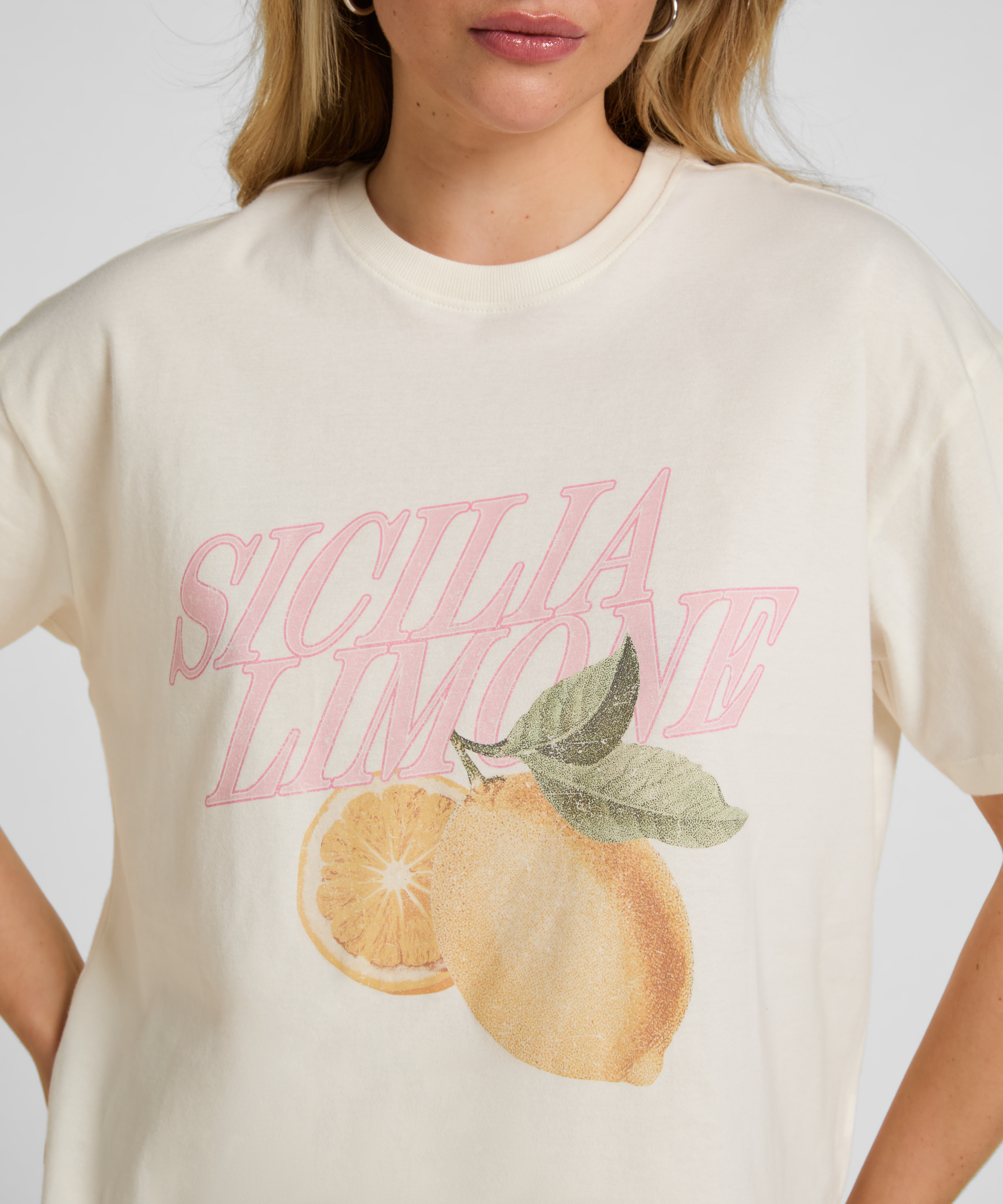 T-shirt z Nadrukiem, Biały, main