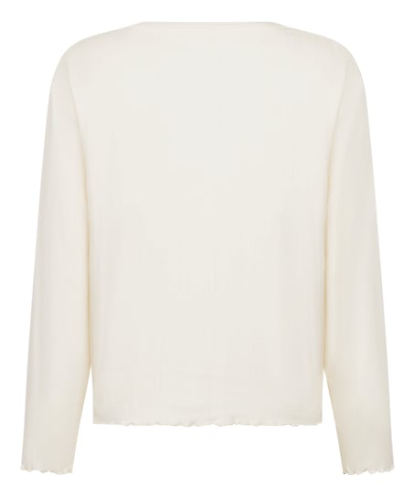 Piżama Top Loose Pointelle, Biały