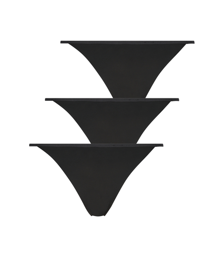 Niewidoczne stringi 3 pary, Czarny