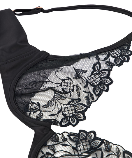 Nieusztywniany biustonosz z fiszbinami Inga, Czarny