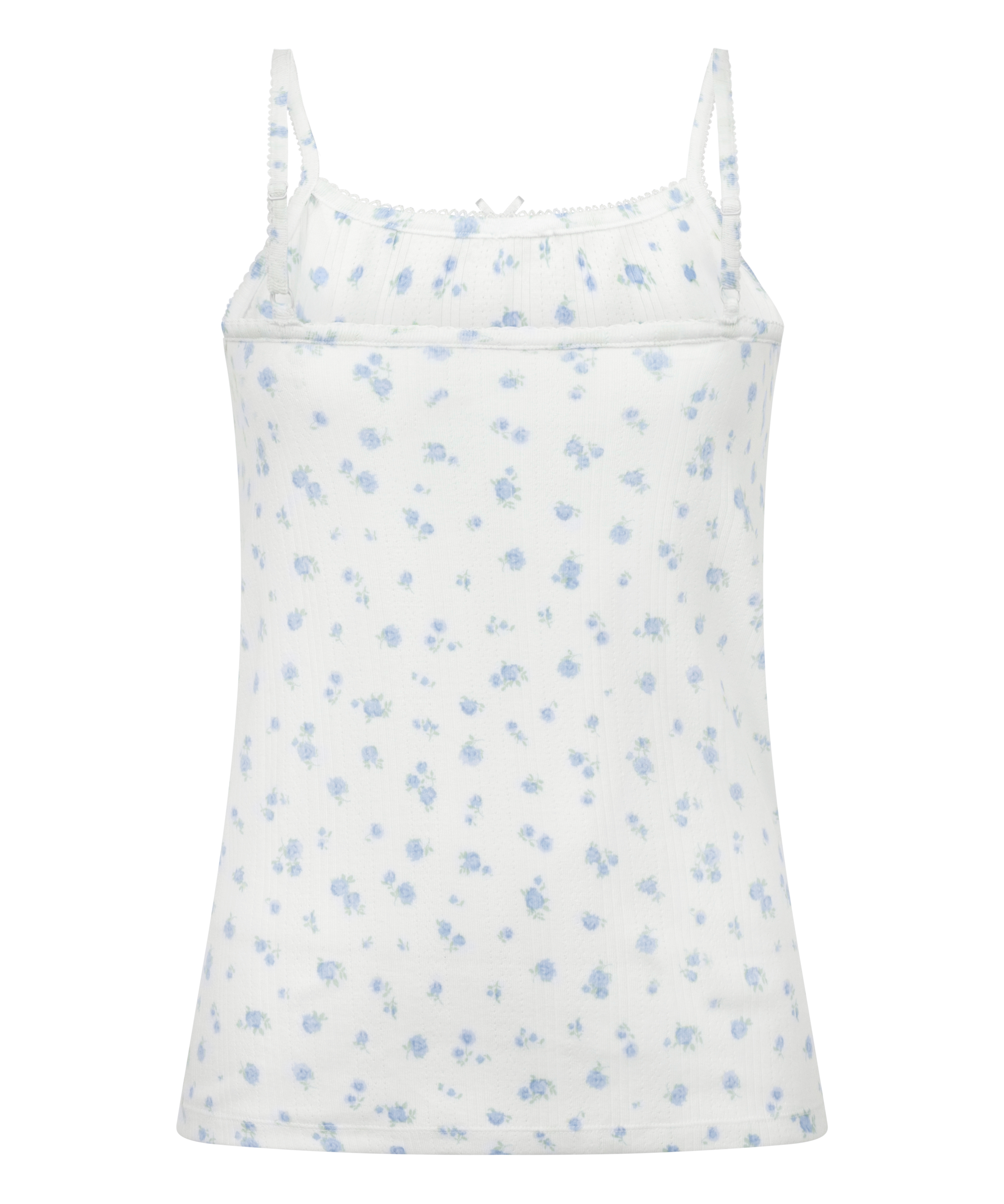 Top na ramiączkach Pointelle, Biały, main