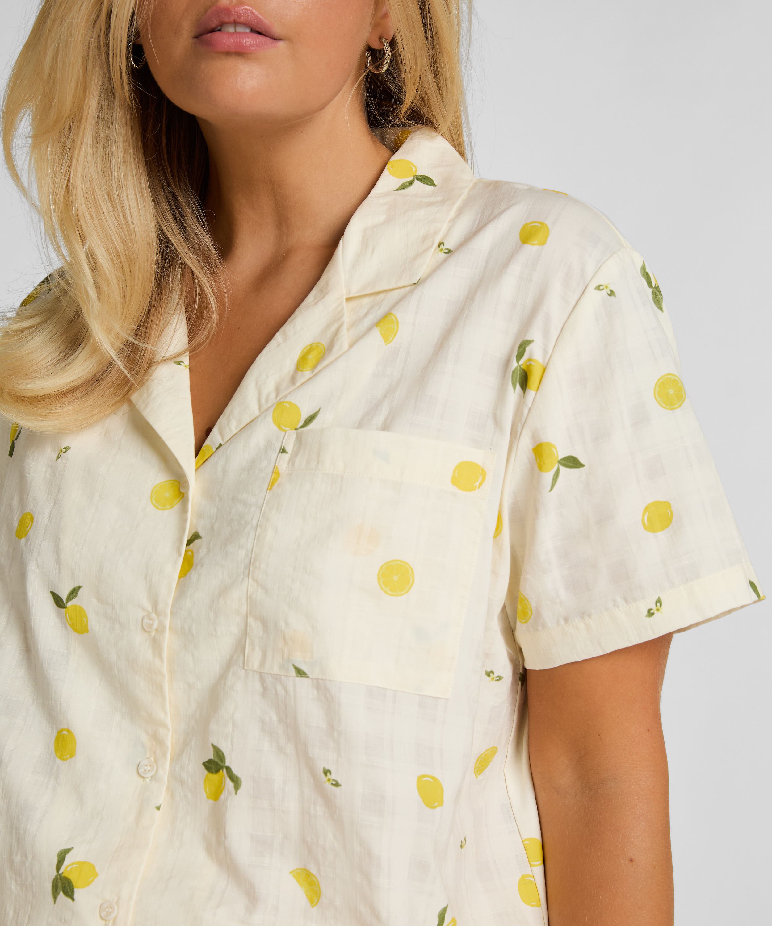 Kurtka Piżamowa Cytrynowa, Biały, main