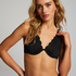 Scallop biustonosz bikini bez wkładek z fiszbinami, Czarny