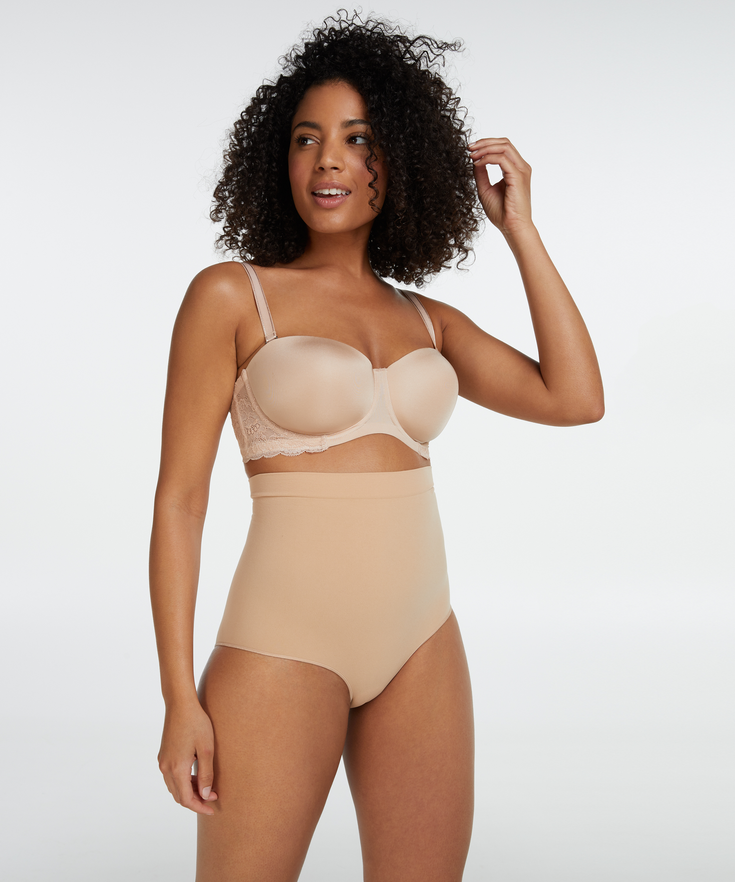 Firming high waisted brief - Level 2, Beżowy, main