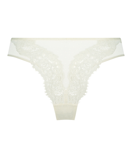 Majtki brazylijskie z wysokim wycięciem Harmony, Biały