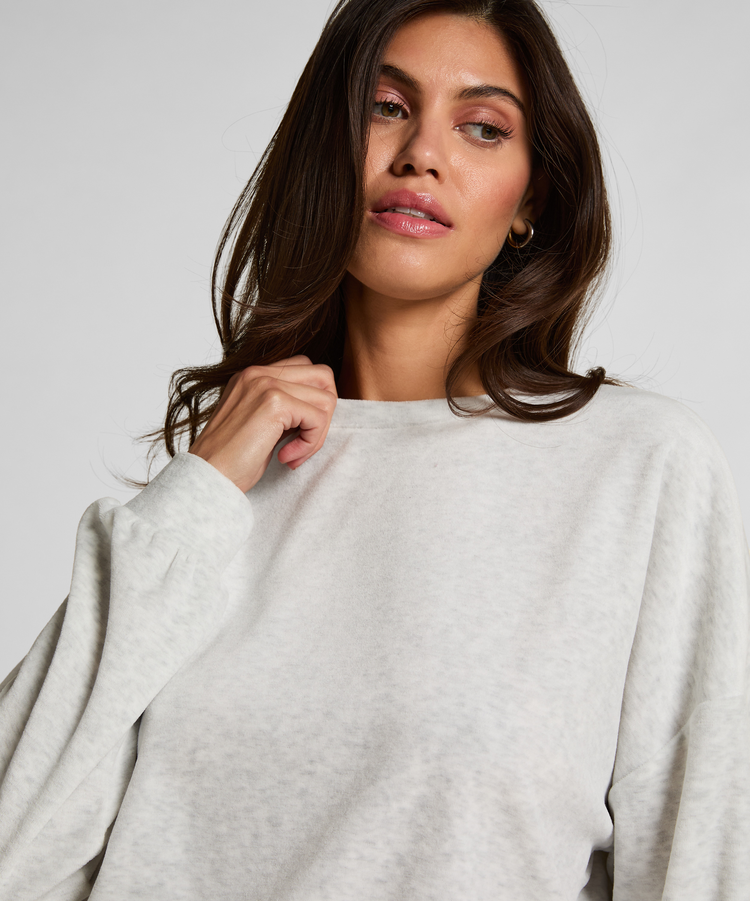 Welurowy top, Szary, main