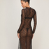Halka Allover Lace, Czarny