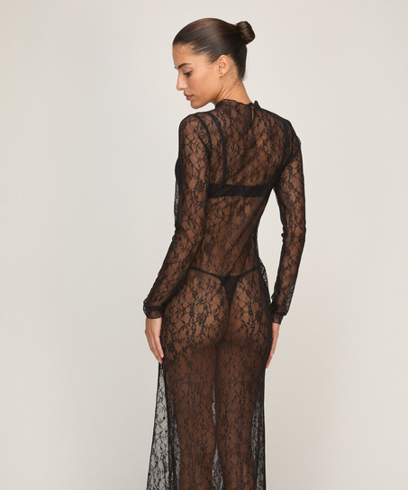 Halka Allover Lace, Czarny