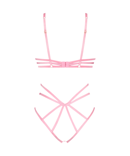 Private otwarte krocze Mitzy body, R&oacute;żowy