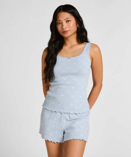 Podkoszulek Pointelle, Niebieski