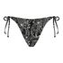 Brazyliany tanga od bikini ze wzorem paisley, Czarny