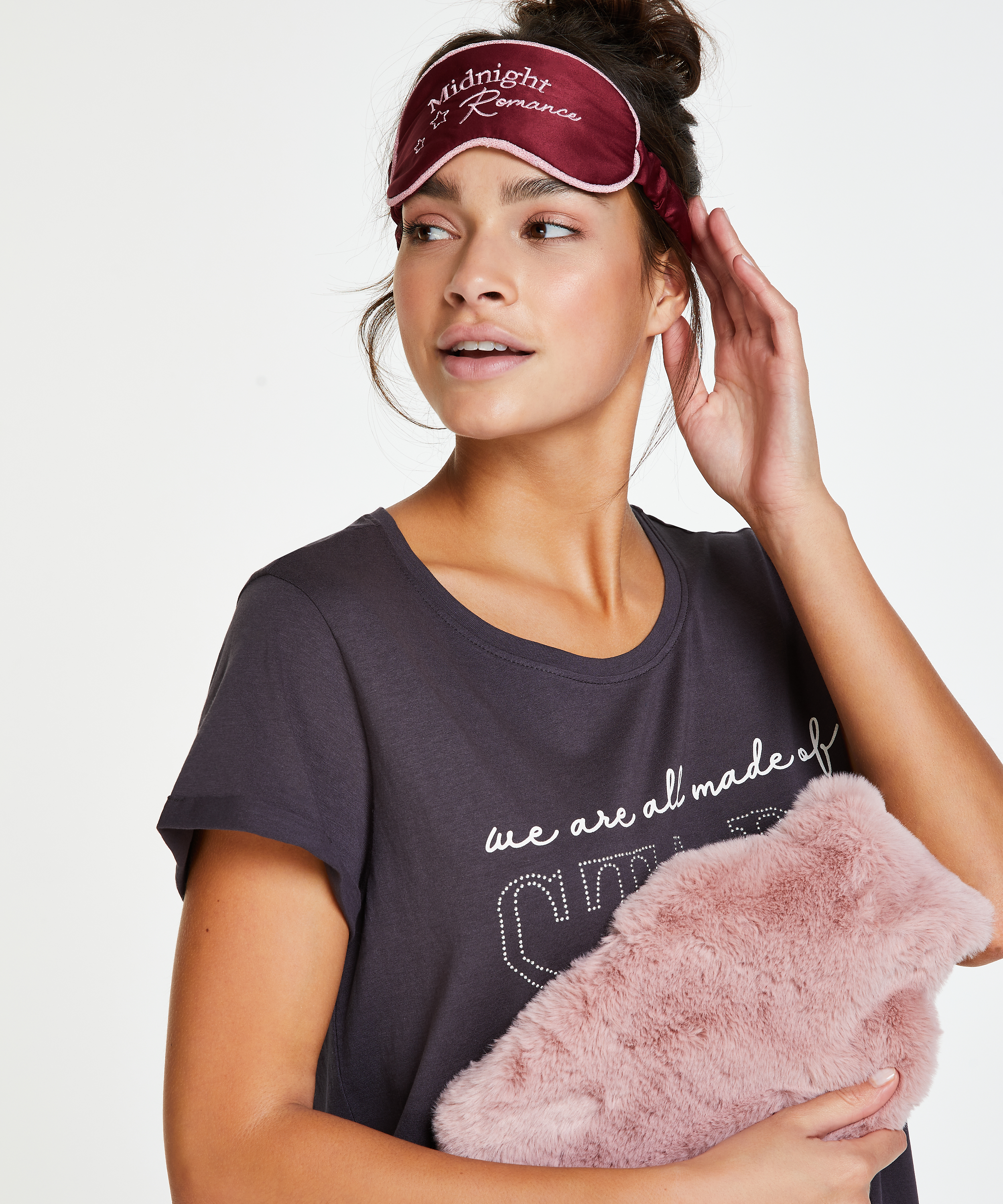 Zestaw z termoforem i maseczką na twarz, Różowy, main