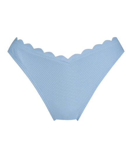 Majtki Bikini Wysoko Krojona Scallop, Niebieski